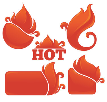 vector collection of fire forms and frames for your text