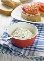 cream cheese , bread with tomatoes