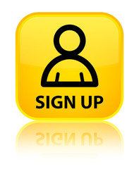 Sign up (member icon) yellow square button