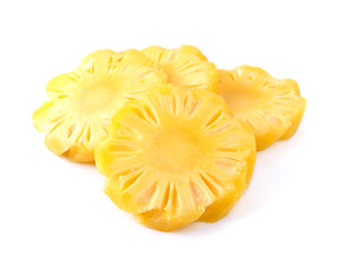 pineapple sliced isolated on white