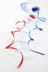 bright silk ribbons isolated on white