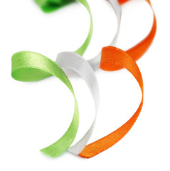 bright silk ribbons isolated on white
