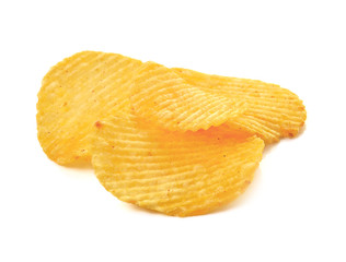 potato chips isolated on white background