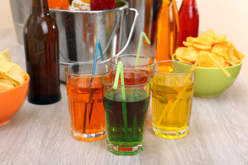 Prepared table with drink for party