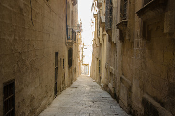 Narrow street of Valletta.