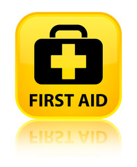 First aid yellow square button