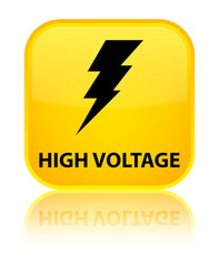 High voltage (electricity icon) yellow square button