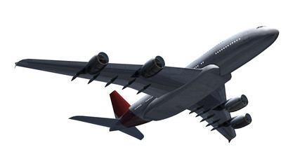 Airbus A380 Airplane - air to air -  on white background