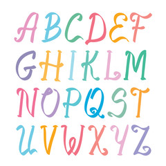 elegant marker alphabet set on white