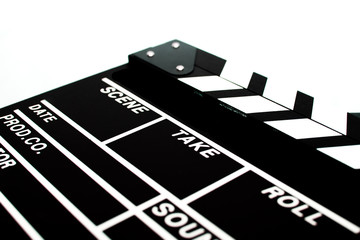 Fototapeta na wymiar Abstract Clapperboard isolated on white background