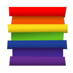 Blank Infographics colorful rainbow paper stripe banners on whit