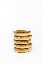 Bagels with poppy seeds and dried