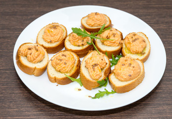 Canapes with hummus