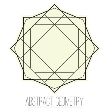 Abstract geometric figure with rhombus, triangle, square