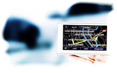 Gps in a man hand.