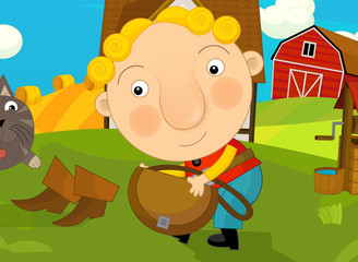 Cartoon fairy tale scene - illustration for the children