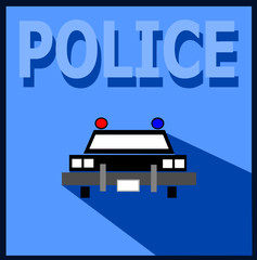 police car design with shadow