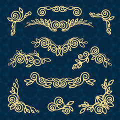 Vector line frame design elements,ornament, emblem