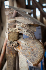 Rusty gardening tools