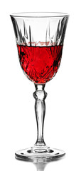 Glass of red wine isolated on white