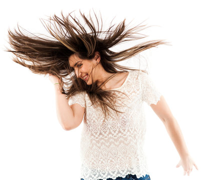 Woman Flipping Her Hair