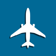 Airplane on blue background