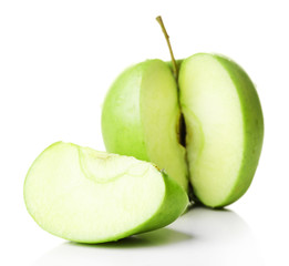 Sliced apple isolated on white
