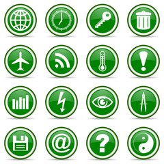 green glossy icon set