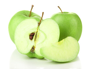 Sliced apple isolated on white
