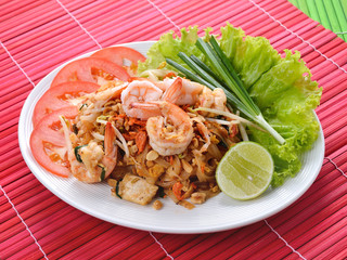 Thai food Pad thai , Stir fry noodles with shrimp