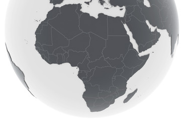 Erde Afrika Länder - dunkelgrau hellgrau