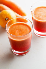 Fresh carrot and orange juice