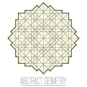 Abstract geometric figure with square, rhombus