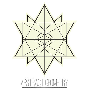 Abstract geometric figure with rhombus, triangle