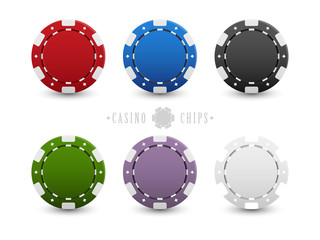 Set of casino chips