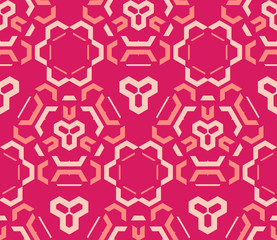 red pink color abstract geometric seamless pattern.