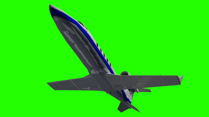 Luxury Corporate Jet - air to air -  on green screen