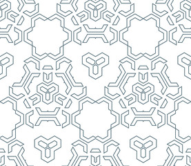 dark monochrome color outline abstract geometric seamless patter