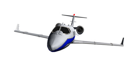 Luxury Corporate Jet - air to air - on white background