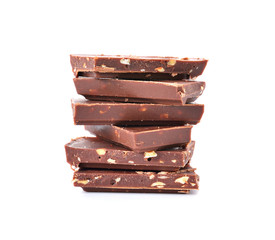 chocolate bars isolated on white background