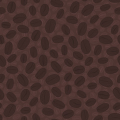 Hand drawn Coffee Beans Illustration. Seamless vector pattern.
