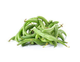 green beans on white background