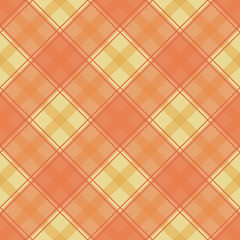 Abstract Pattern. Plaid Fabric on a bright orange background.