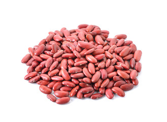 Red beans on white background