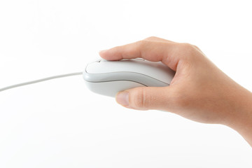 マウスを操作する手