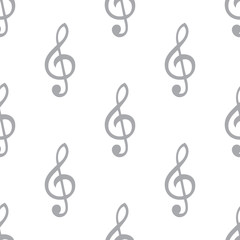 Fototapeta premium New Treble clef seamless pattern