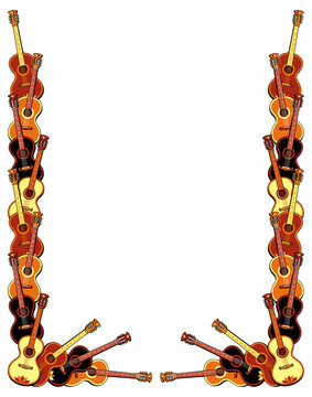 Frame with guitars