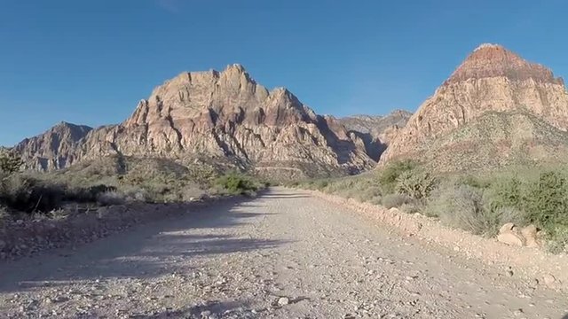 Red Rock Canyon Desert Dirt Road Driving
