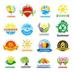 Fototapeta na wymiar biggest collection of vector logos summer