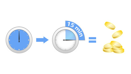 Time is money icon on white